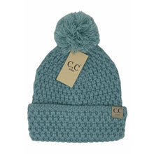 Load image into Gallery viewer, KIDS Bee Stitch Knit Pom C.C Beanie