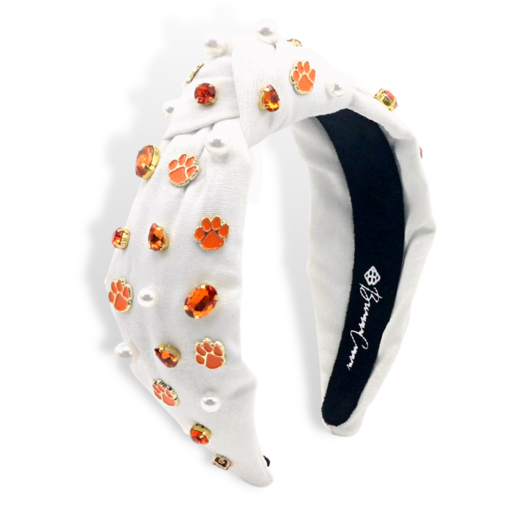 WHITE CLEMSON UNIVERSITY LOGO HEADBAND - Brianna Cannon