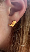 Load image into Gallery viewer, Cowboy Cowgirl Boot Earrings  Gold Stud Cowboy Boot Earrings
