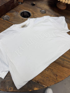 Riverhawks White on White Tee