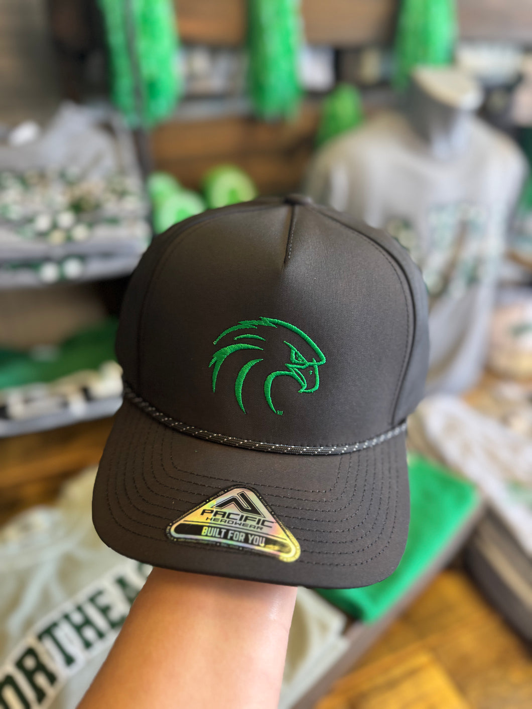 Riverhawks Black Rope Cap