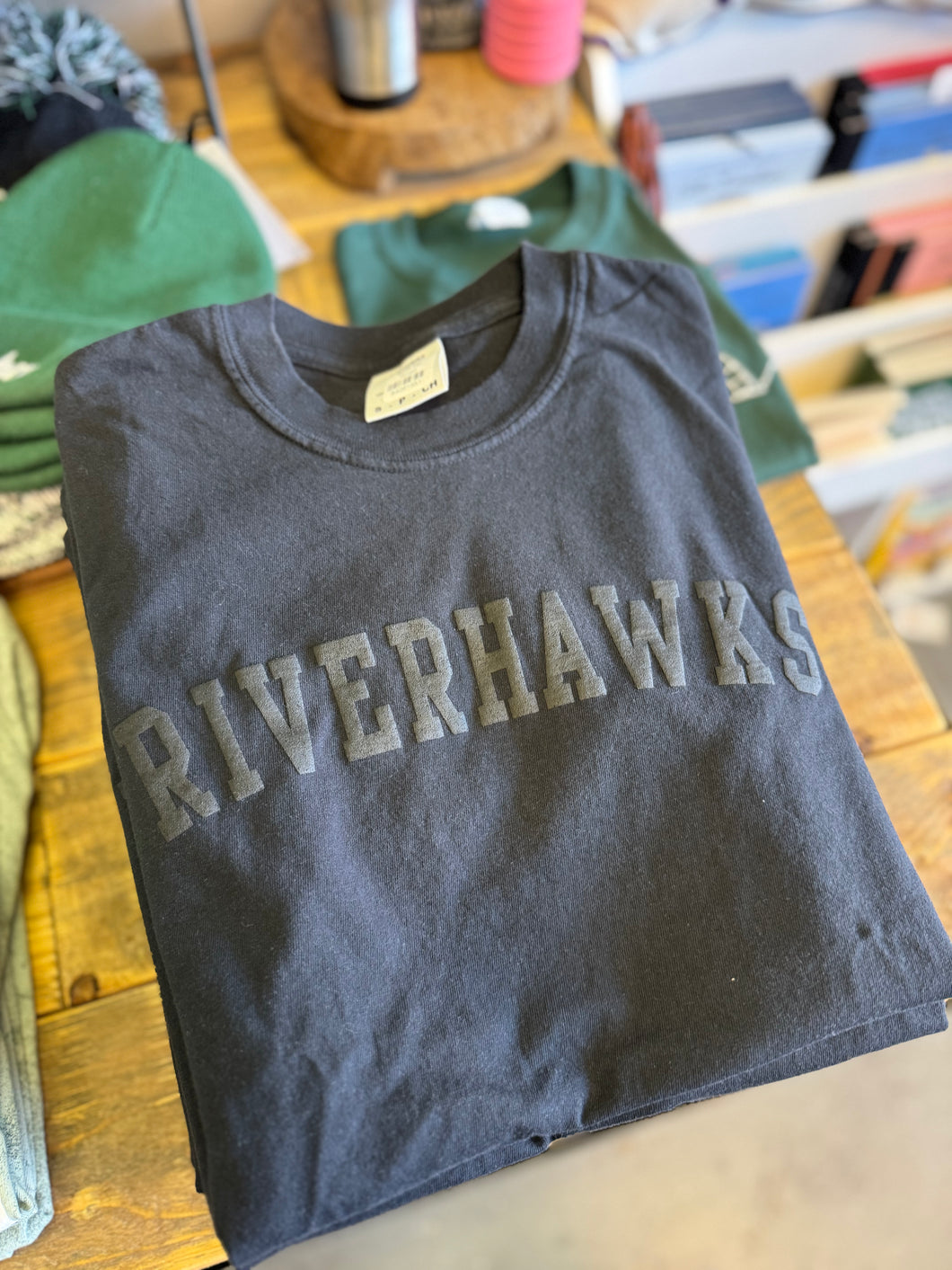 Black on Black Riverhawks Tee
