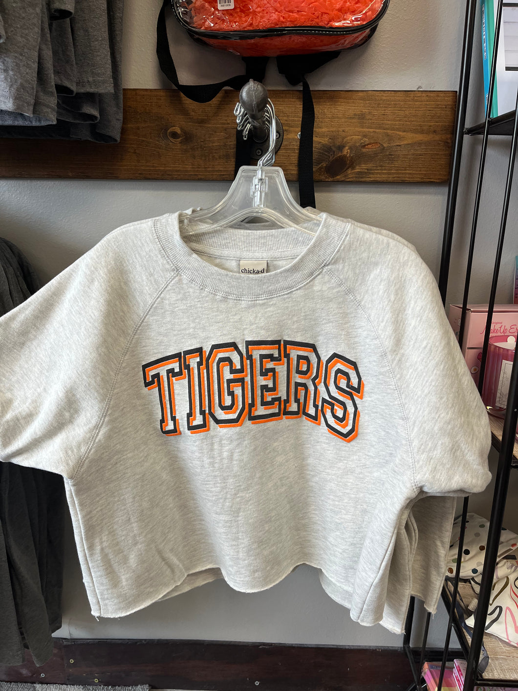 Black and Orange Tigers Cropped Sweatshirt