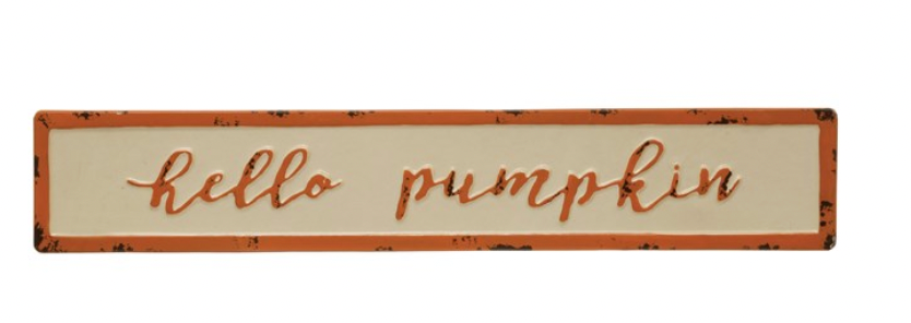 CREATIVE CO-OP  Hello Pumpkin Sign