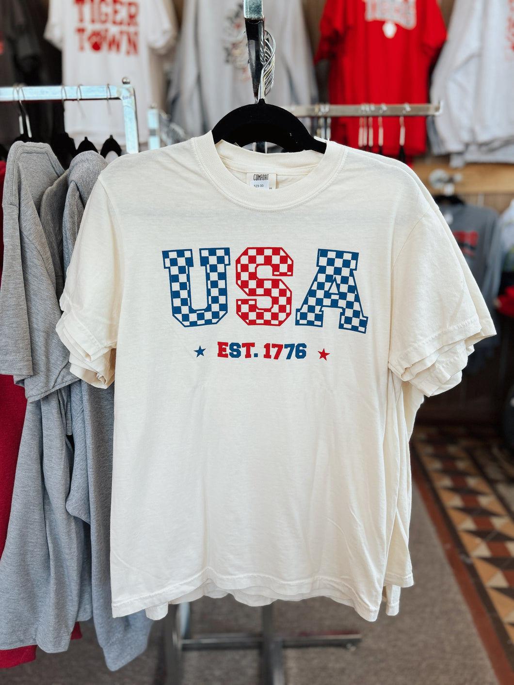 Checkered USA T-shirt
