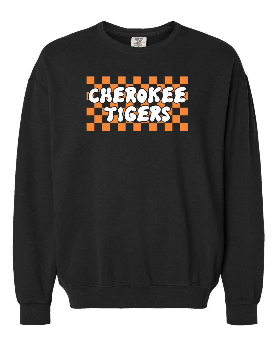 Cherokee Tigers Pre-Order- COMFORT COLORS BLACK SWEATSHIRT