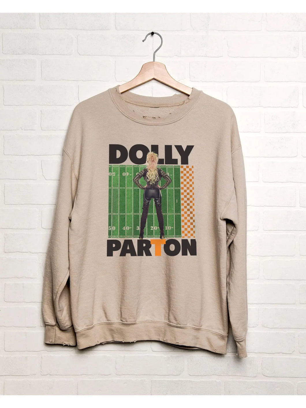 Dolly Parton Rockstar Vols Check Field Thrifted Sweatshirt