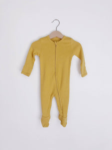 Modern Burlap - Solid Color Organic Zip Footies
