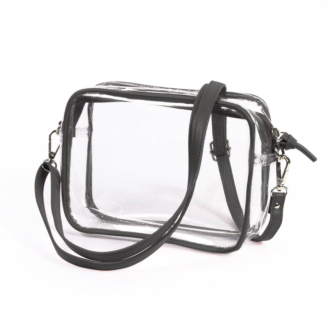 Desden - PRE-ORDER FOR SPRING DELIVERY! 😄 Bridget  Clear Purse with Vegan Leather Trim and Straps - Black