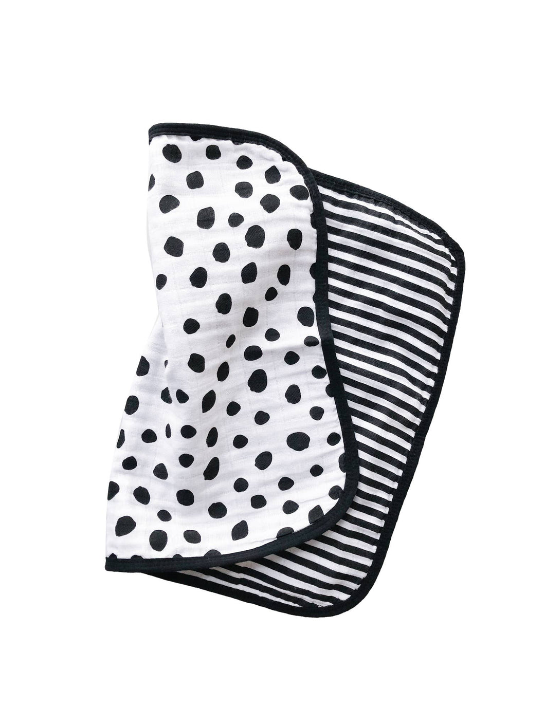 Modern Burlap - Organic Burp Cloth - Reversible Spots + Stripes