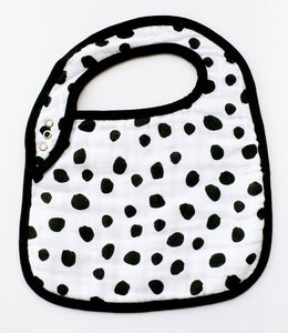 Modern Burlap - Organic Cotton Muslin Bib -  Spots