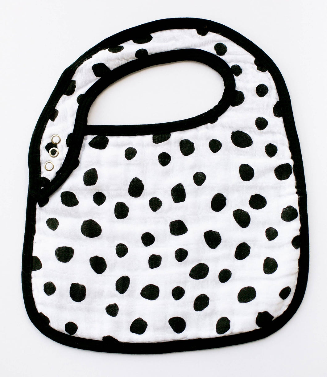 Modern Burlap - Organic Cotton Muslin Bib -  Spots