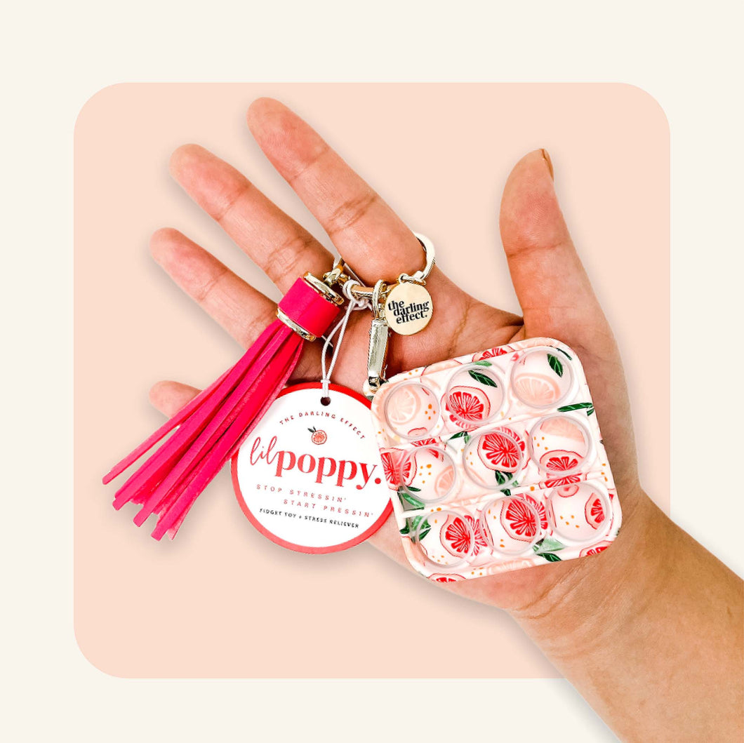 The Darling Effect - Lil' Poppy - Keychain Bubble Pop It Fidget Toy - Grapefruit