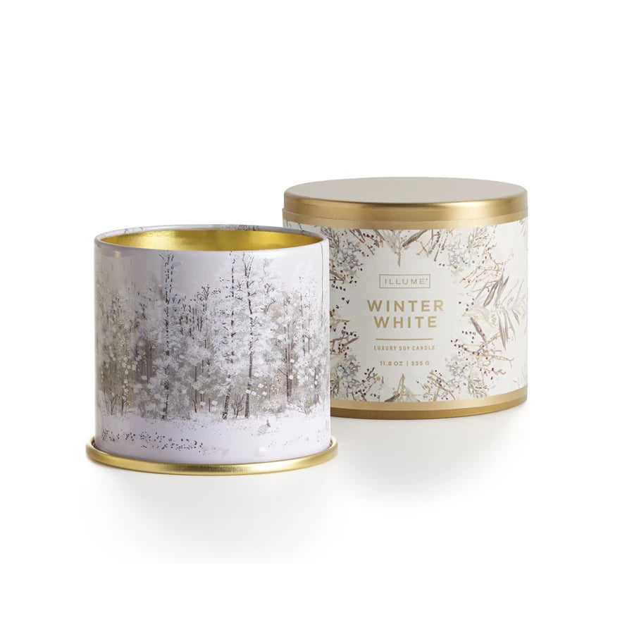 Winter White Large Tin Candle