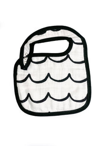 Modern Burlap - Organic Cotton Muslin Bib - Waves