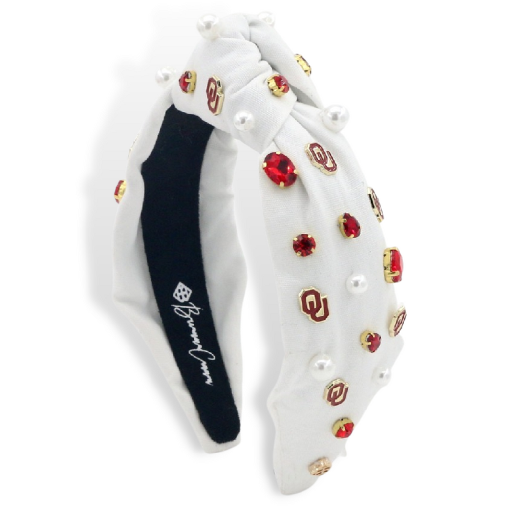 WHITE UNIVERSITY OF OKLAHOMA LOGO HEADBAND - Brianna Cannon