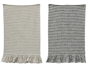 Cotton Stripe Ruffle Towel