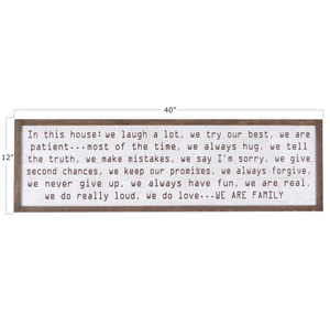 In this House - Wood Framed Wall Decor