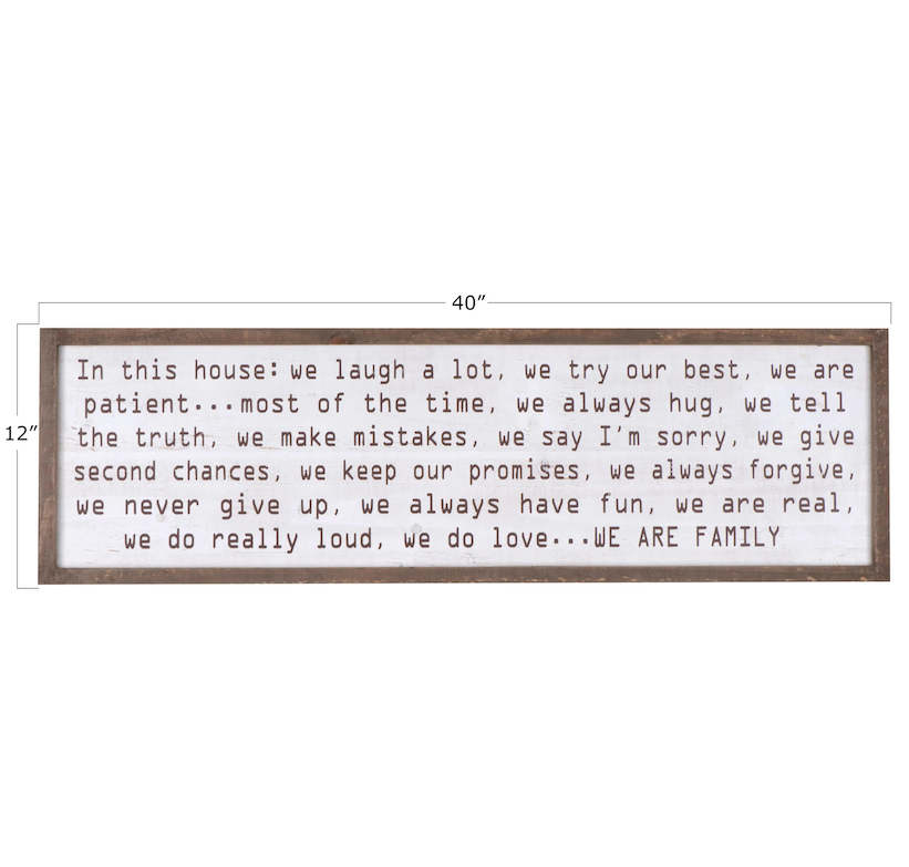 In this House - Wood Framed Wall Decor