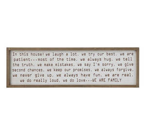 In this House - Wood Framed Wall Decor