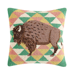 Peking Handicraft - Boho Buffalo Hook Pillow