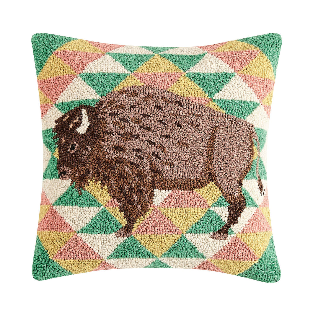 Peking Handicraft - Boho Buffalo Hook Pillow