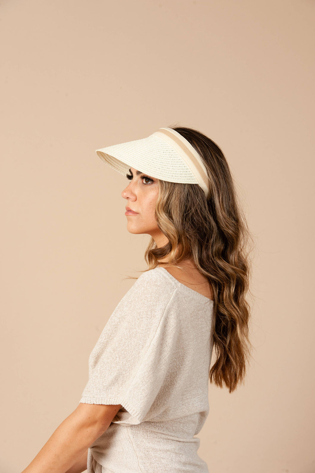 Lucca Couture - HBL1123-BAILOR VISOR-IVORY