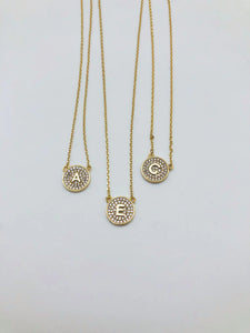 CZ Micropave Initial Necklace by LUXE