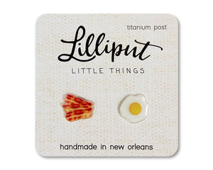 NEW Bacon and Egg Earrings