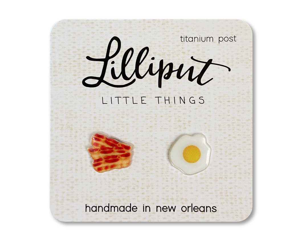 NEW Bacon and Egg Earrings