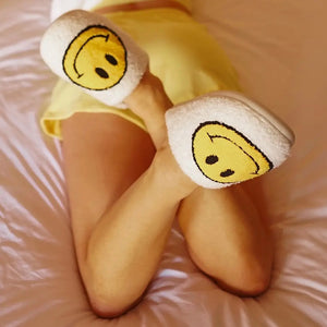 Smiley Face Slippers (White)
