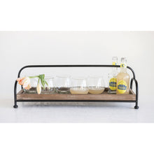 Load image into Gallery viewer, Decorative Wood Tray with Metal Stand
